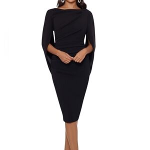 Betsy & Adam Jordan" Short Scuba Crepe Draped Back Dress...Size 10